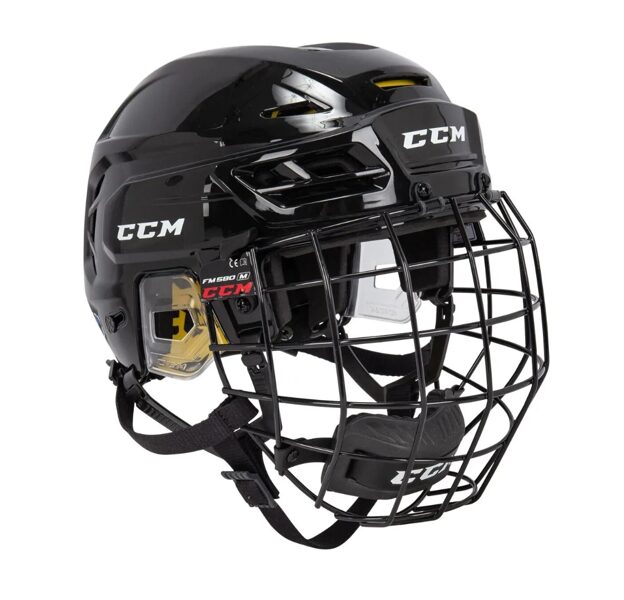 CCM TACKS 210 COMBO Senior hockey helmet combo (black)