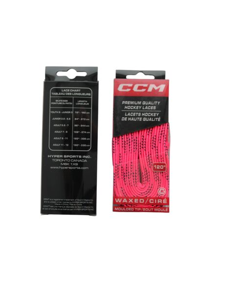 CCM waxed skate laces (pink)