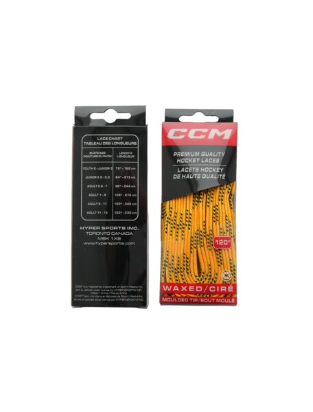 CCM waxed skate laces (yellow)