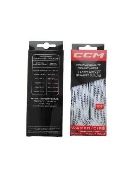 CCM waxed skate laces (white)