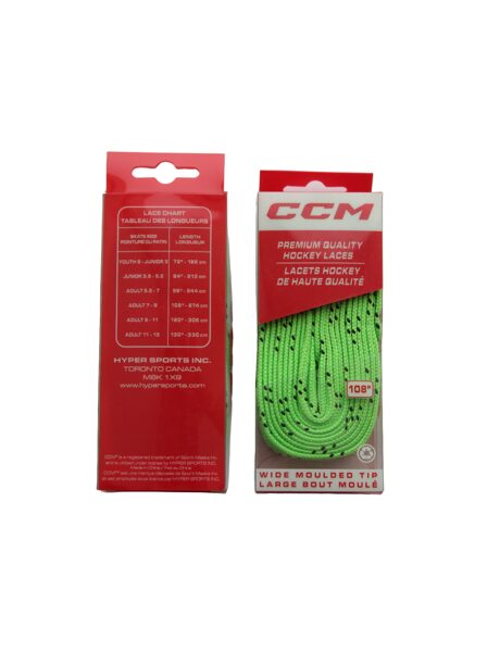 CCM skate laces without wax (green)