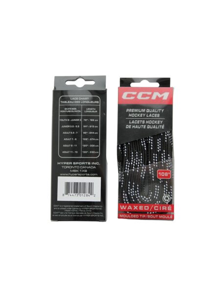 CCM waxed skate laces (black)